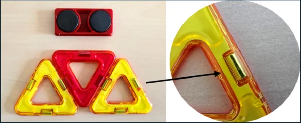 Abbildung 3: Spielzeuge/Magnete mit integrierten beziehungsweise verklebten Magneten