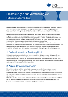 Empfehlungen zur Vermeidung von
 Ertrinkungsunfällen 