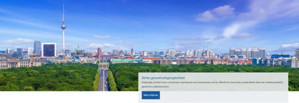 UK Berlin Screenshot Startseite oberer Bereich