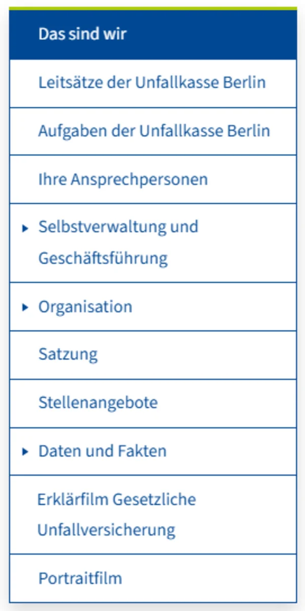 Screenshot Seitenleiste
