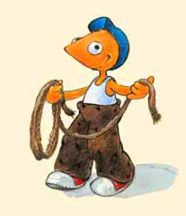 Die Ameise Upsi spielt mit einem Lasso