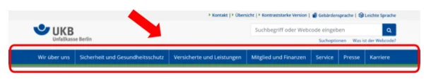 Screenshot Kopfzeile Haupt-Navigation
